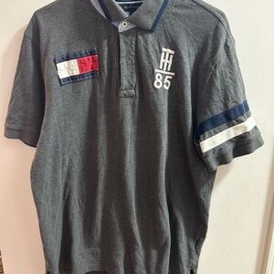 Tommy Hilfiger Men's XL Short‎ Sleeve Polo Shirt Embroidered Logo Gray
